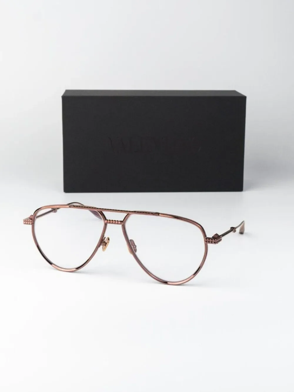 Valentino Women Eyeglasses Rose Gold Pilot V-STUD-II VLX-133 C